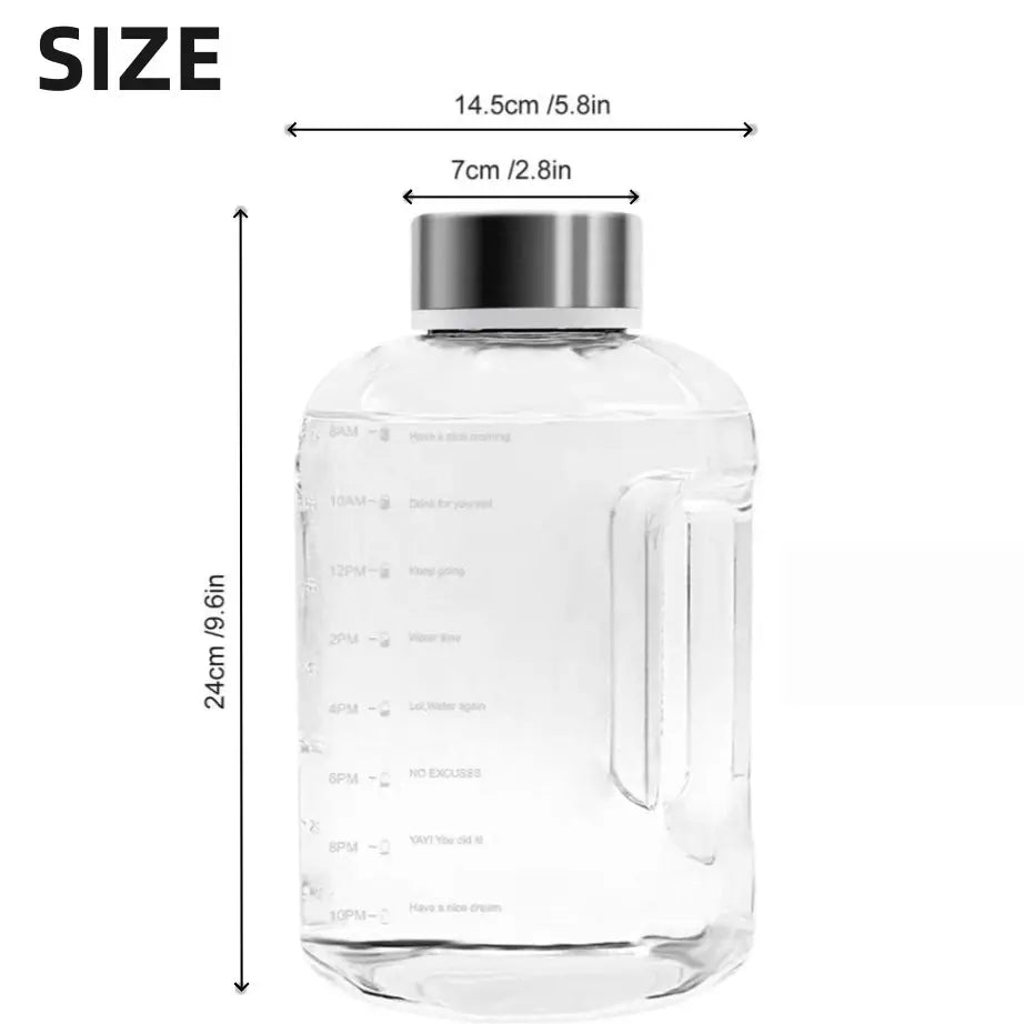 2.2L Petg Food Grade Large Capacity Shatter-Resistant Water Bottle, Portable Bucket for Outdoor Sports, Camping, Travel, Exercise Water Jug。Water Bottle with Time Marker / 2L Water Bottle / Gym Water Jug / Water Bottle with Handle。