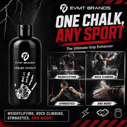 Liquid Chalk - Mess-Free Solution for Weightlifting, Gymnastics, Rock Climbing, and Dance. Sweat-Resistant and Long-Lasting for Enhanced Grip.
