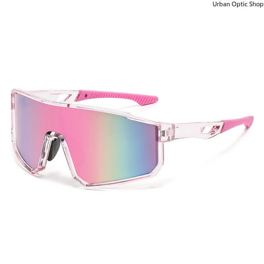 One Piece Cycling Sunglasses for Men Women, UV400 Protection Windproof Colorful Mirrored Sports Eyewear for MTB Road Bike Riding Driving Outdoor Activitie,Summeroutfits,Vacationoutfits,Beachoutfits