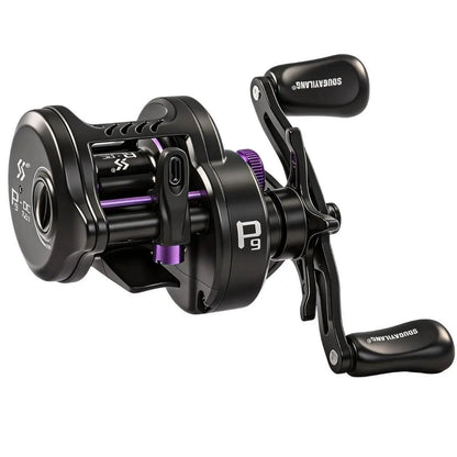 Round Baitcasting Fishing Reel Ultralight 5+1BB 7.2:1 Gear Ratio B DC Baitcaster Reel Smooth and Sensitive Trolling Fishing Reel for Freshwater Saltwater Fishing