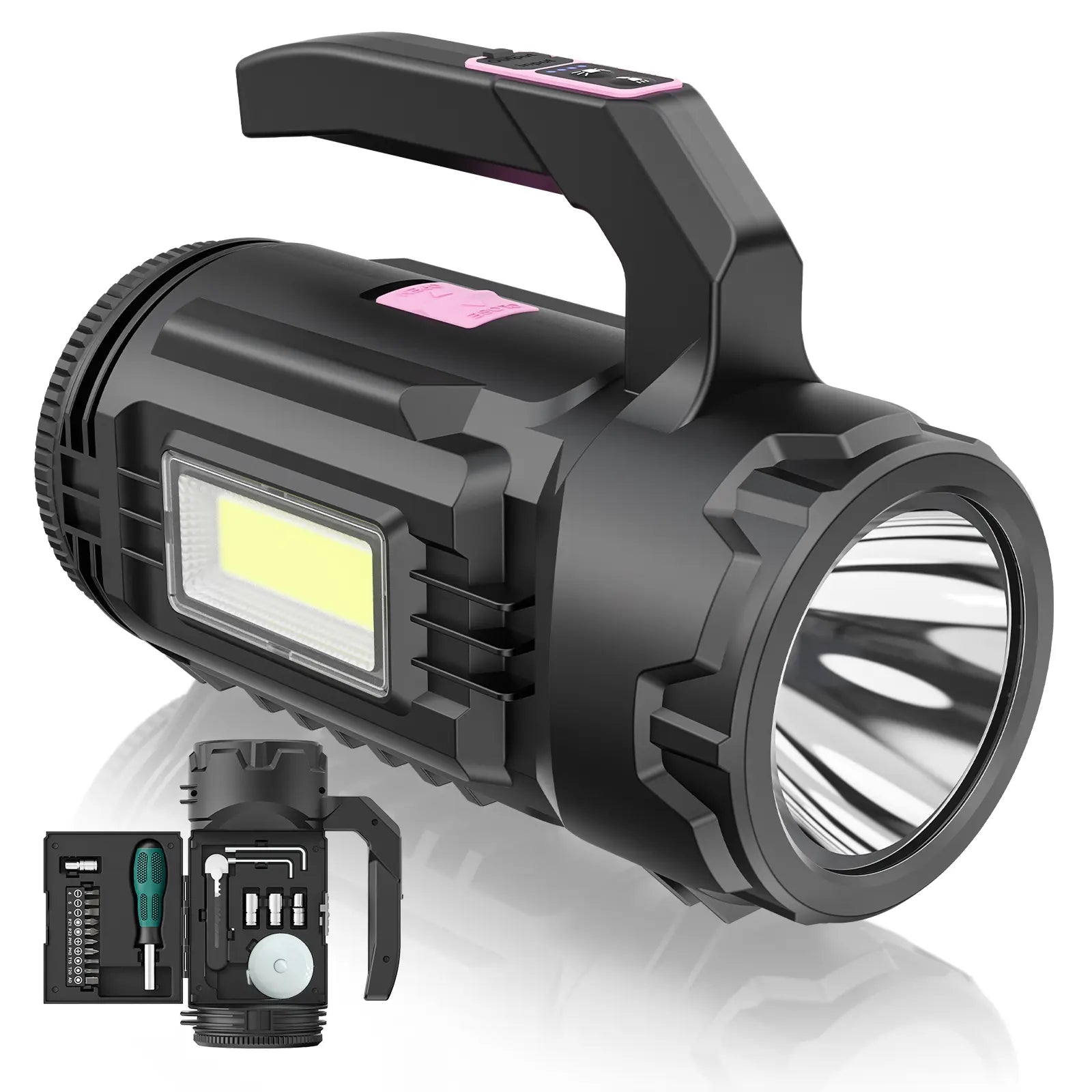 OGERY Rechargeable Flashlight, Multi-Tool Camping Lantern with 983LM, 9000 Mah Portable LED Camping Spotlight for Camping Emergency, Outdoor Hiking