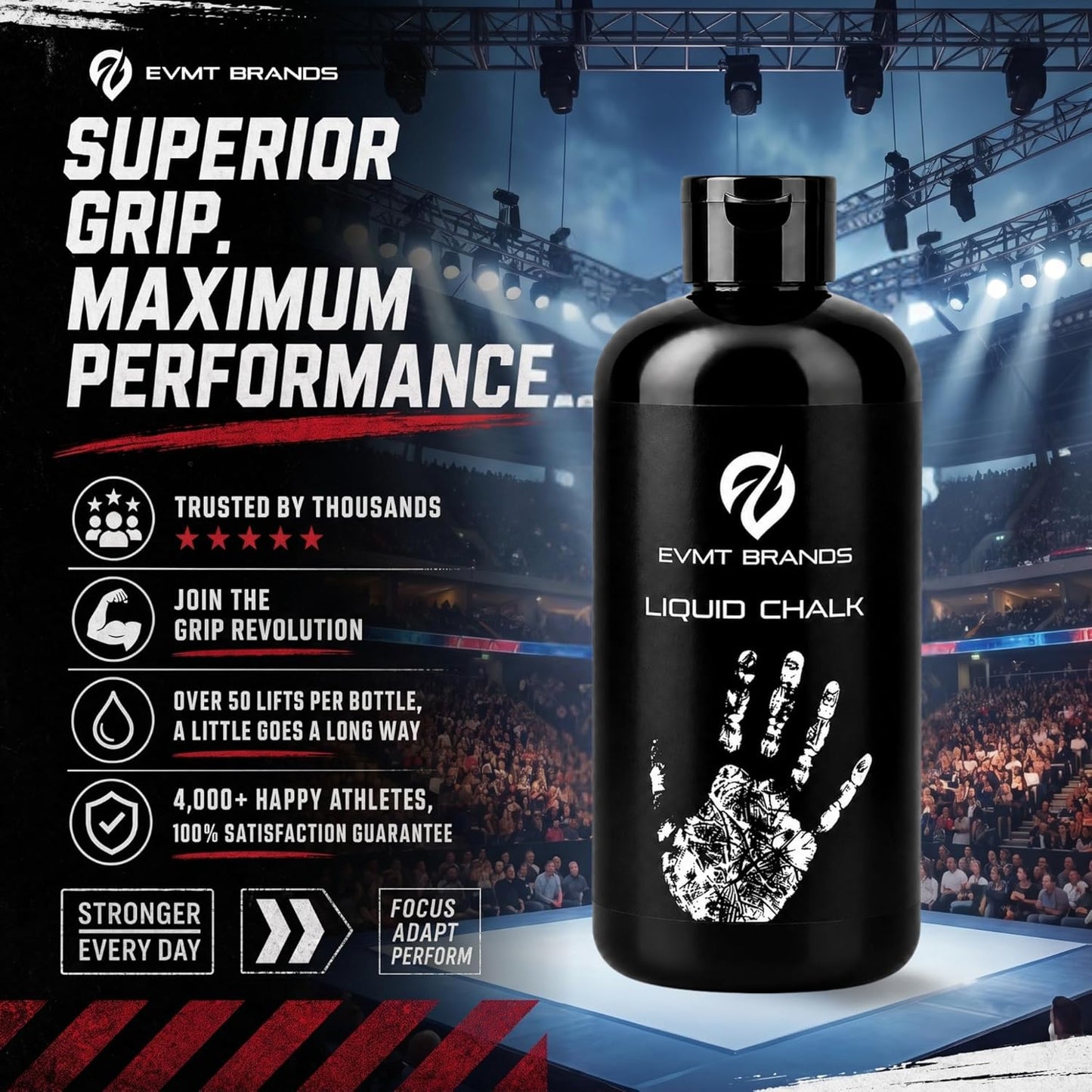 Liquid Chalk - Mess-Free Solution for Weightlifting, Gymnastics, Rock Climbing, and Dance. Sweat-Resistant and Long-Lasting for Enhanced Grip.