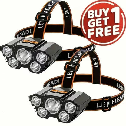 4 Pack Rechargeable LED Headlamp, 3 Modes Waterproof Head Light, Adjustable Bright Head Flashlight for Outdoor Camping, Hiking, Trekking, One for You One for Partner, or Keep One as Backup, Hands-Free Lightweight Gear for Trail, Tent Setup & Night Fishing