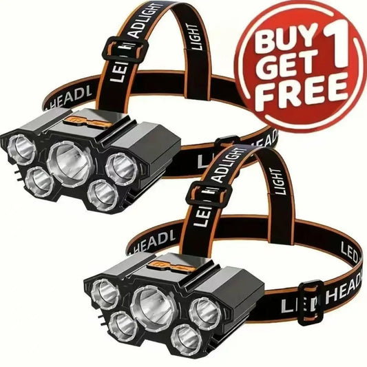 4 Pack Rechargeable LED Headlamp, 3 Modes Waterproof Head Light, Adjustable Bright Head Flashlight for Outdoor Camping, Hiking, Trekking, One for You One for Partner, or Keep One as Backup, Hands-Free Lightweight Gear for Trail, Tent Setup & Night Fishing