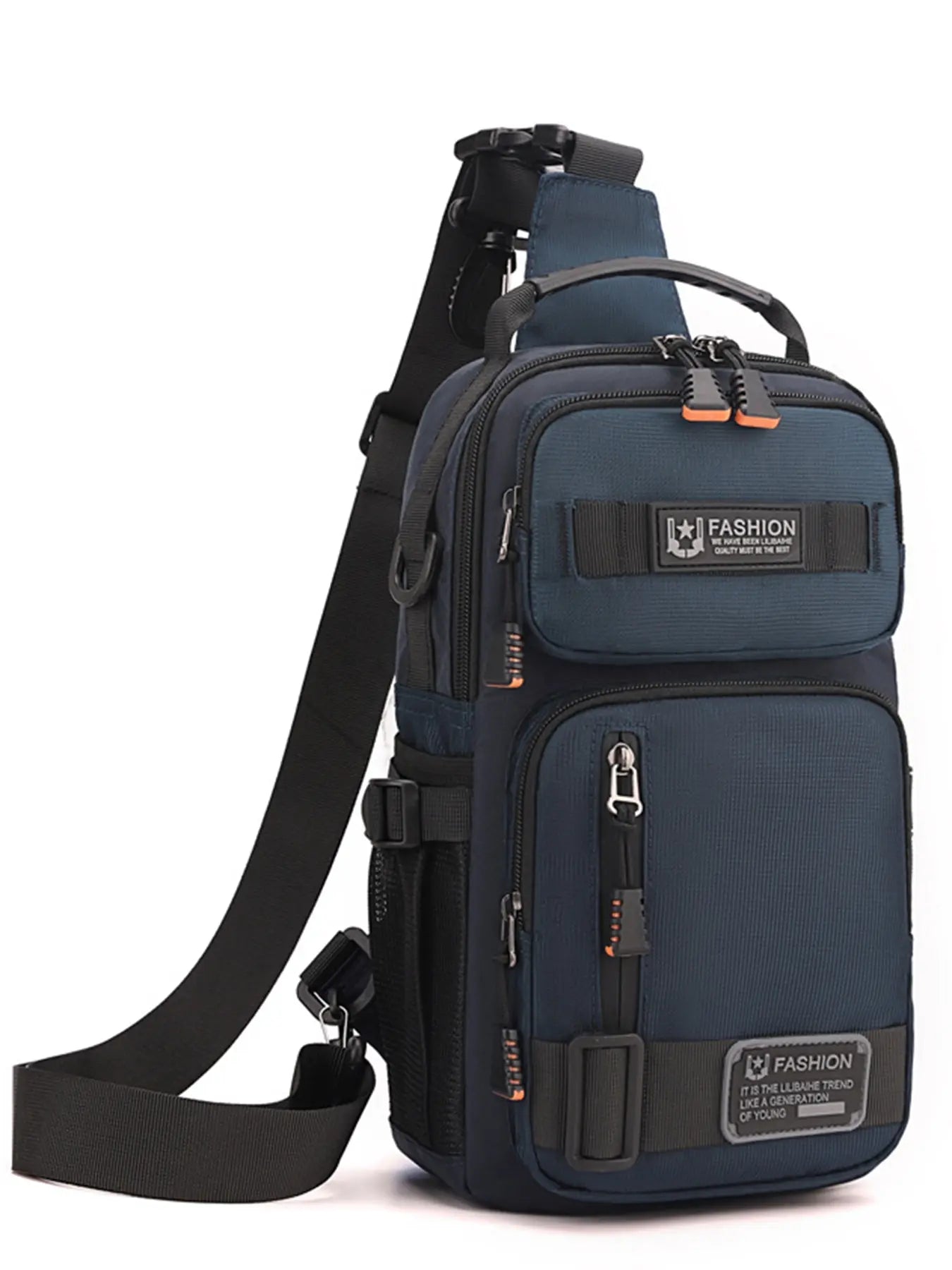 Men'S Large Capacity Multi-Pocket Chest Bag, Fashionable Single Shoulder Crossbody Pack, Lightweight Travel Sports Pouch for Daily Use
