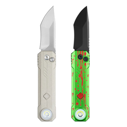 OKNIFE LK 2-In-1 Pocket Knife & EDC Gear - M390 Blade, USB-C Rechargeable Flashlight, Compact Utility Tool for Home, Camping, Pocket Knives