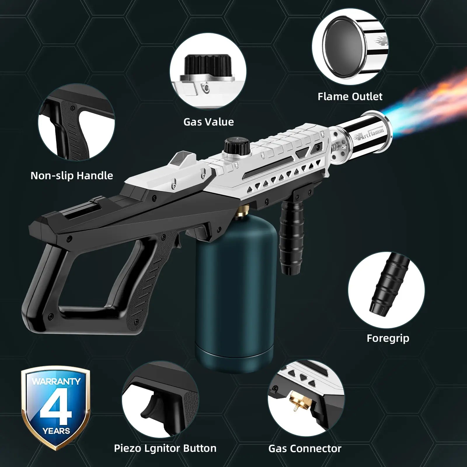 【Dealsforyoudays】Artflamm Powerful Propane Torch, Multi-Use Torch with Adjustable Flame, Blow Torch for Campfire, Fire Pit Starter, Fun Gift (Propane Tank Not Included)