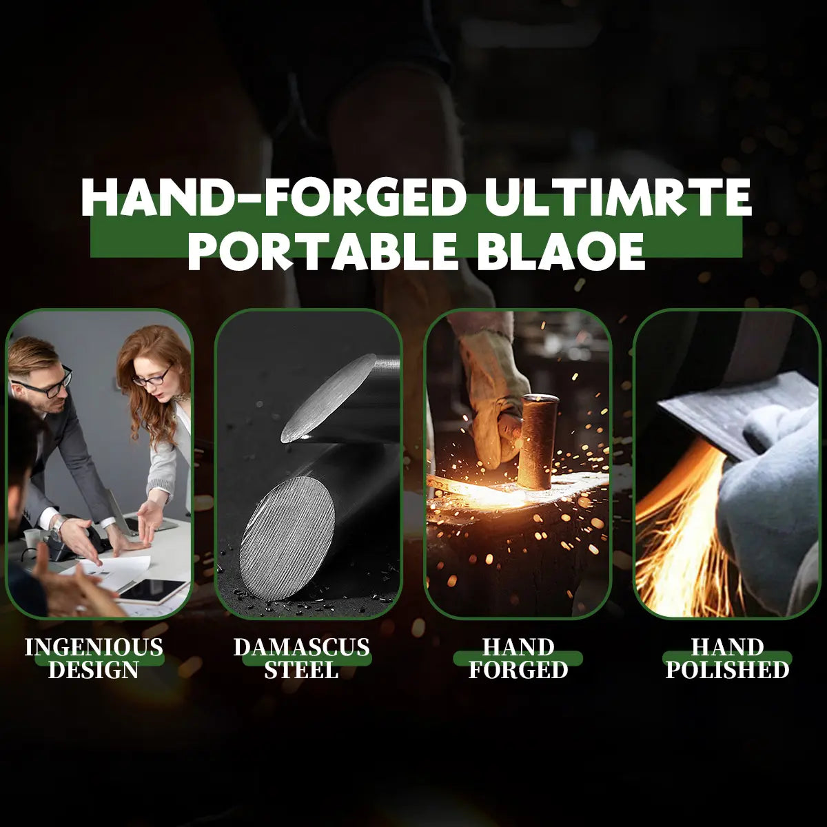Deals for You - Creative Folding Pocket Knife - Damascus Steel Blade & G10 Handle - Portable for Office, Kitchen and Hiking