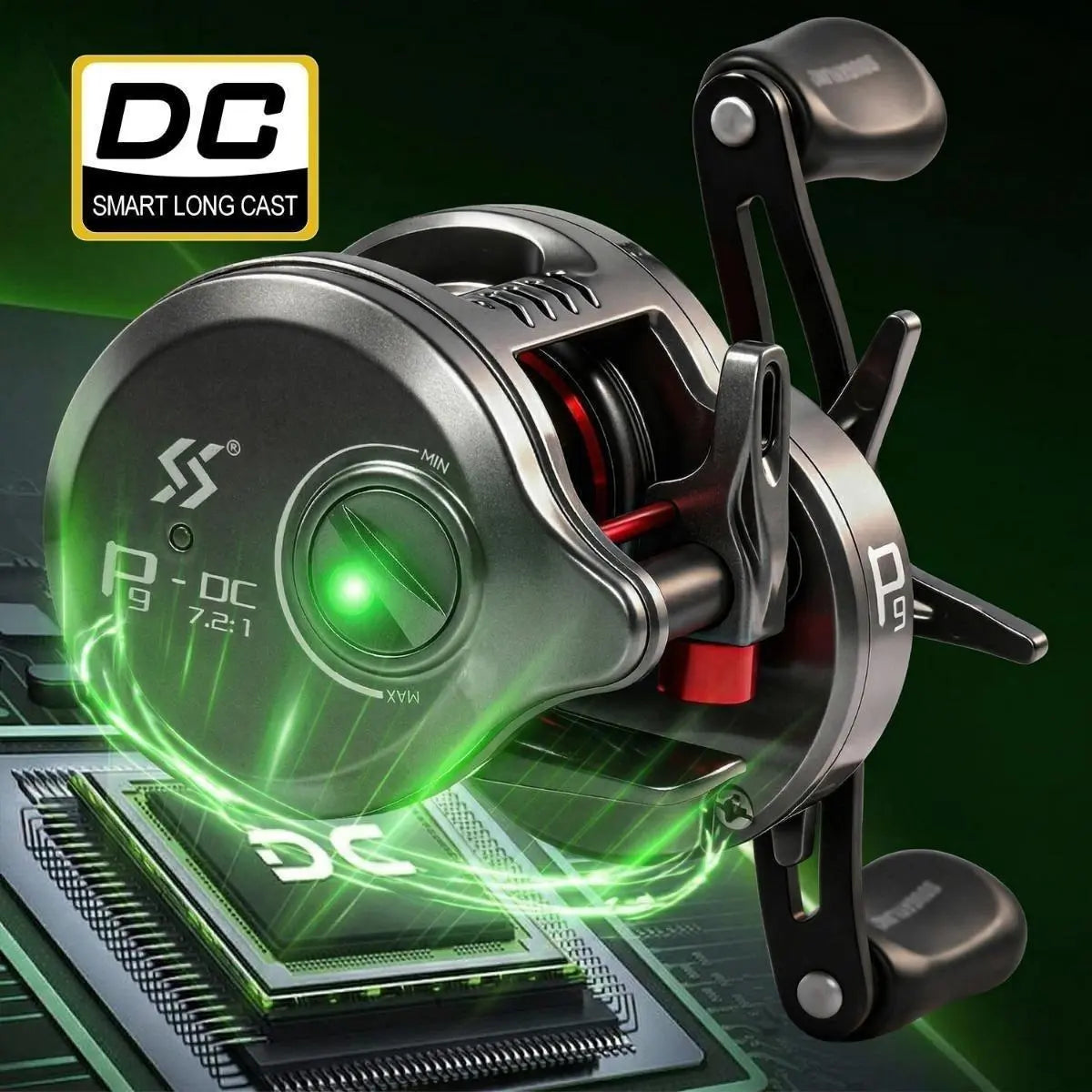Round Baitcasting Fishing Reel Ultralight 5+1BB 7.2:1 Gear Ratio B DC Baitcaster Reel Smooth and Sensitive Trolling Fishing Reel for Freshwater Saltwater Fishing