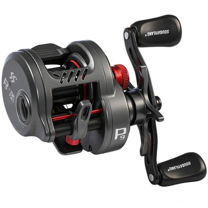 Round Baitcasting Fishing Reel Ultralight 5+1BB 7.2:1 Gear Ratio B DC Baitcaster Reel Smooth and Sensitive Trolling Fishing Reel for Freshwater Saltwater Fishing