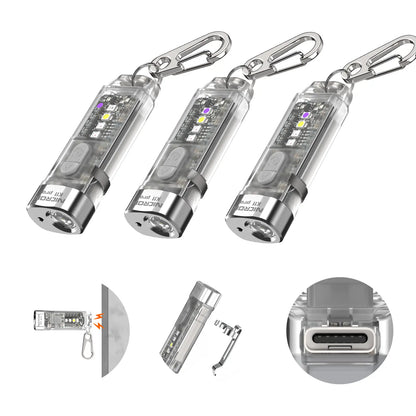 Summervibe Nicron K11 Pro Magnetic Keychain Flashlight, 550 Lumens RGB & UV Laser Light, 12H Runtime, 82M Beam, IPX4 Waterproof Rechargeable EDC Light for Outdoor Camping Emergency Use