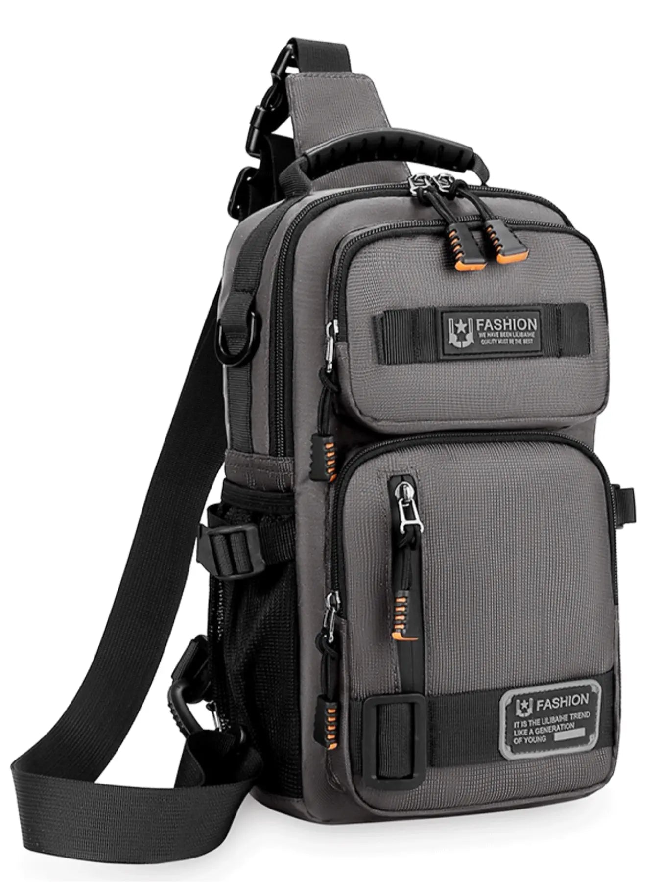 Men'S Large Capacity Multi-Pocket Chest Bag, Fashionable Single Shoulder Crossbody Pack, Lightweight Travel Sports Pouch for Daily Use