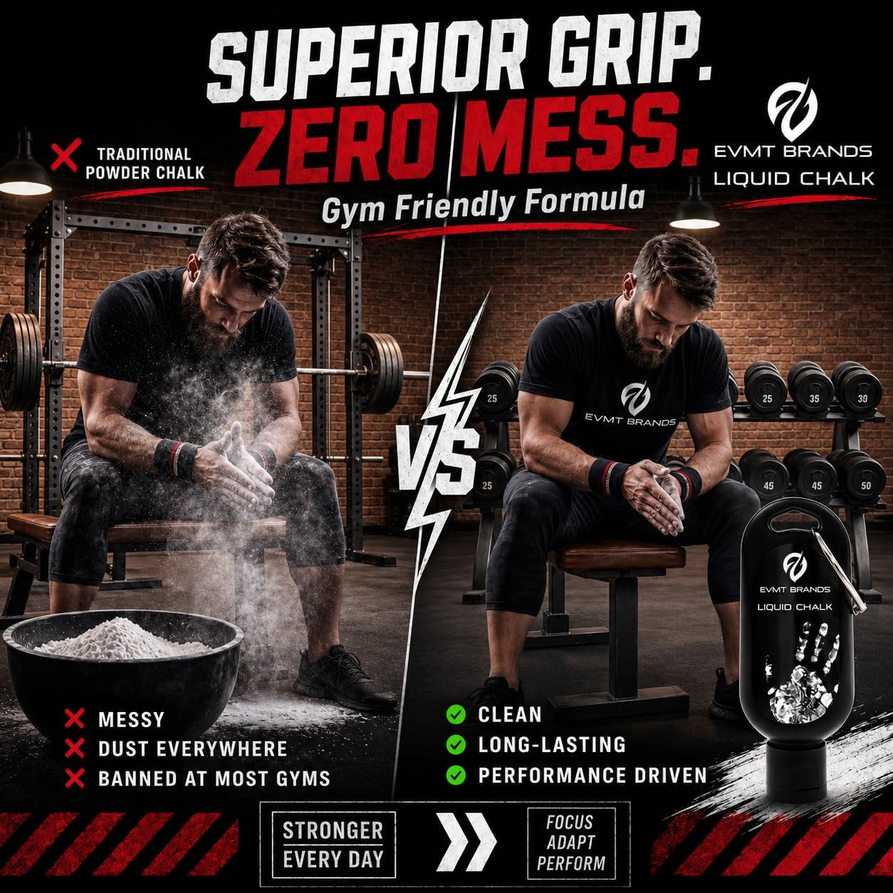 Liquid Chalk - Mess-Free Solution for Weightlifting, Gymnastics, Rock Climbing, and Dance. Sweat-Resistant and Long-Lasting for Enhanced Grip.