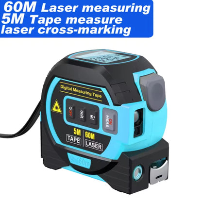 3-In-1 Laser Rangefinder Tape Measure with LCD Display Backlight Rangefinder Building Measurement Device, Christmas Gift
