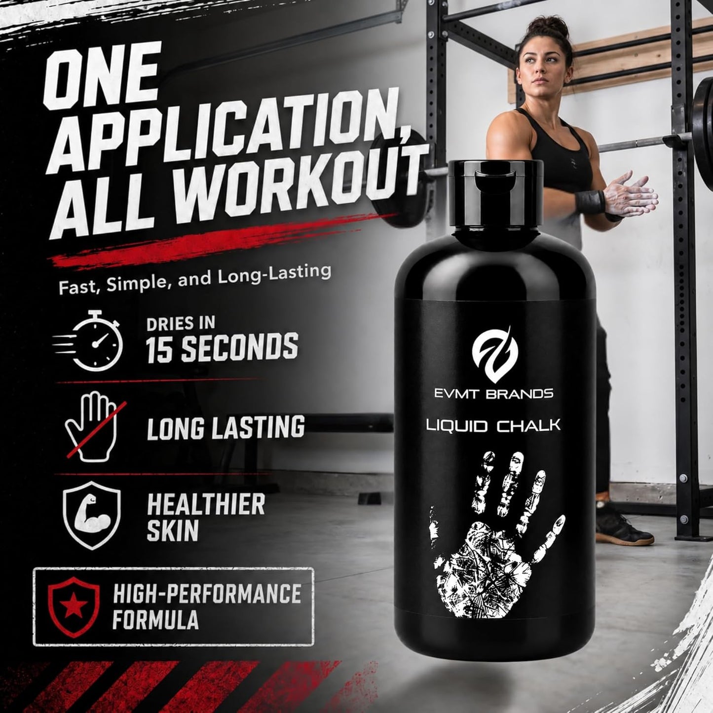 Liquid Chalk - Mess-Free Solution for Weightlifting, Gymnastics, Rock Climbing, and Dance. Sweat-Resistant and Long-Lasting for Enhanced Grip.