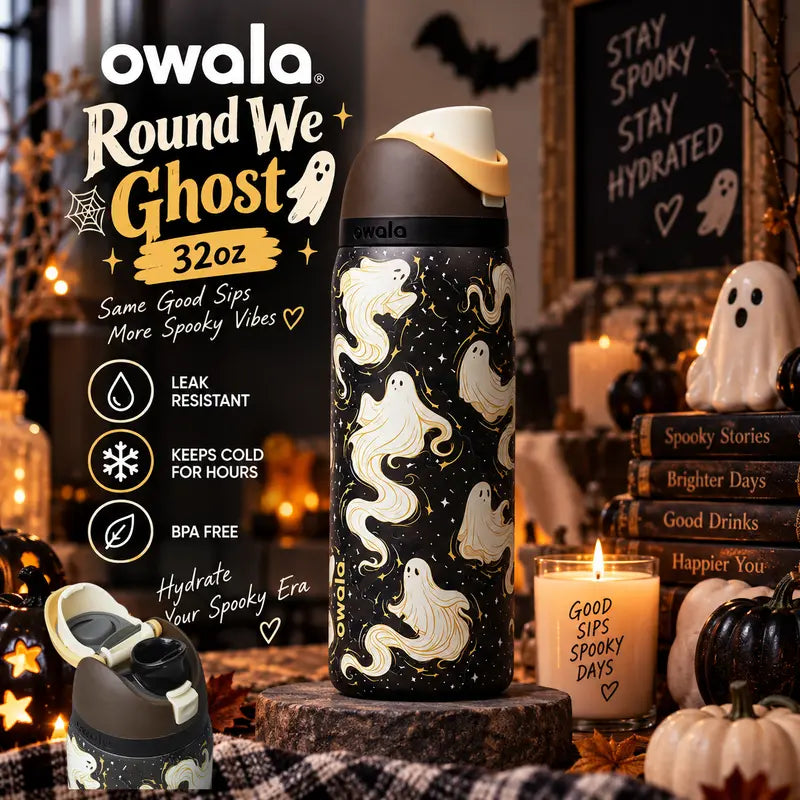Spooktacular Owala FreeSip Water Bottle Collection – Perfect for Halloween Adventures!