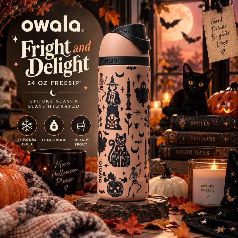 Spooktacular Owala FreeSip Water Bottle Collection – Perfect for Halloween Adventures!
