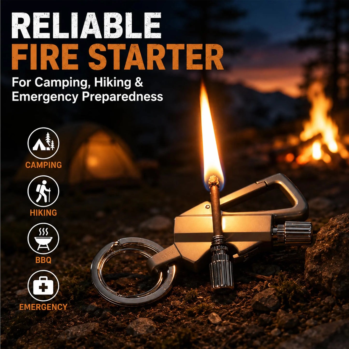 （Not Include Lighter Fluid) Keychain Lighter, Reusable, Multi Keychain, Bottle Opener, Waterproof, Portable-Great for Kitchen, Camping, Hiking, BBQ, Survival, Lighting Adventures,Father'S Day Gifts, Boyfriend Gifts, Utensils, Refillable