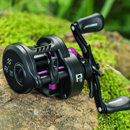 Round Baitcasting Fishing Reel Ultralight 5+1BB 7.2:1 Gear Ratio B DC Baitcaster Reel Smooth and Sensitive Trolling Fishing Reel for Freshwater Saltwater Fishing