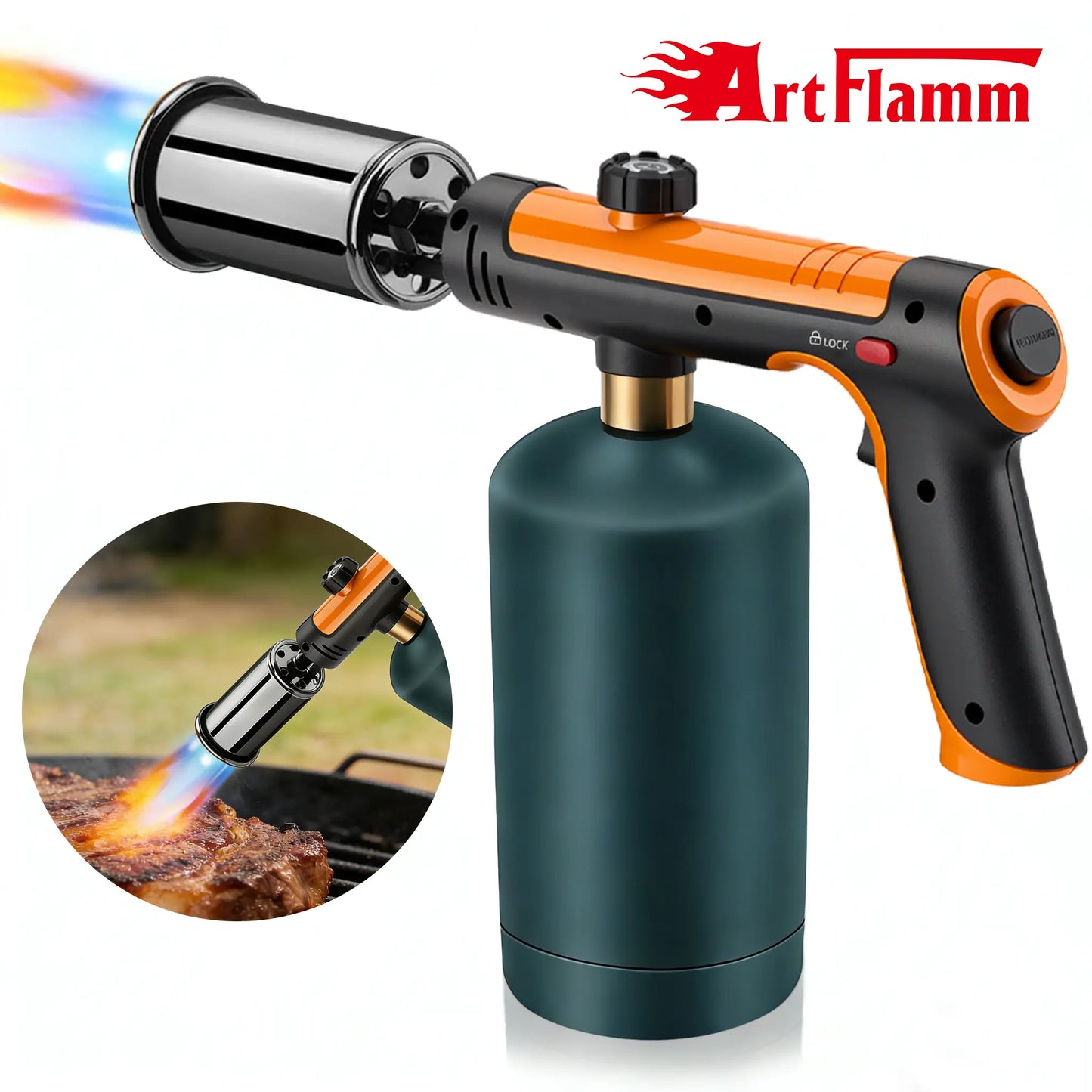 【Dealsforyoudays】Artflamm Powerful Propane Torch, Multi-Use Torch with Adjustable Flame, Blow Torch for Campfire, Fire Pit Starter, Fun Gift (Propane Tank Not Included)