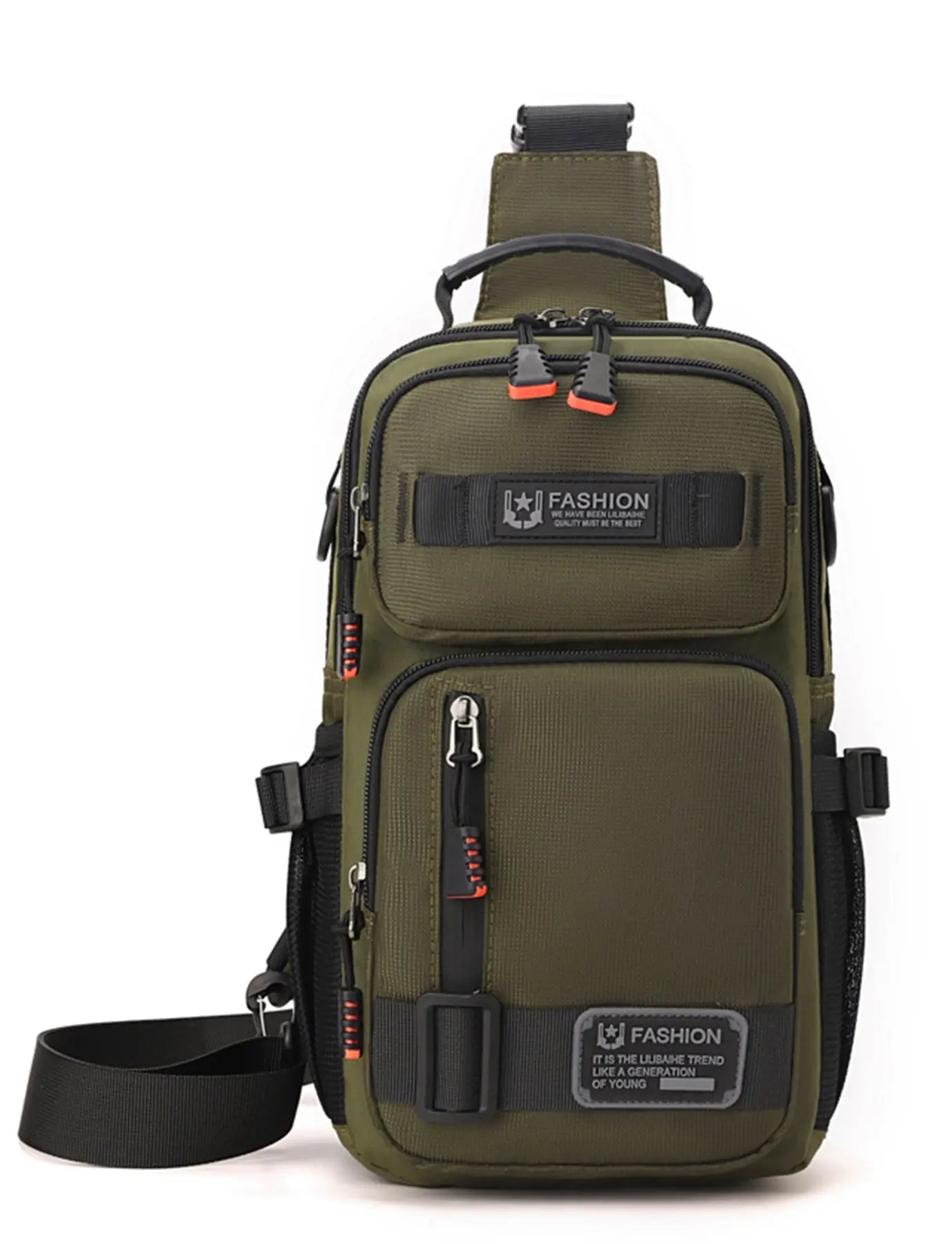 Men'S Large Capacity Multi-Pocket Chest Bag, Fashionable Single Shoulder Crossbody Pack, Lightweight Travel Sports Pouch for Daily Use