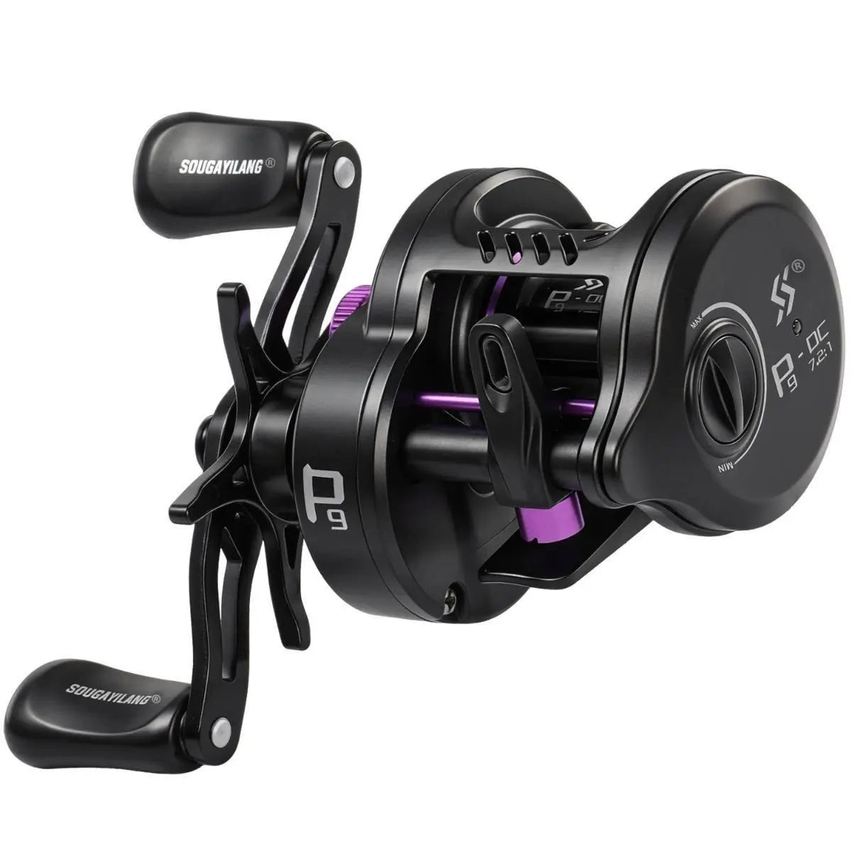 Round Baitcasting Fishing Reel Ultralight 5+1BB 7.2:1 Gear Ratio B DC Baitcaster Reel Smooth and Sensitive Trolling Fishing Reel for Freshwater Saltwater Fishing