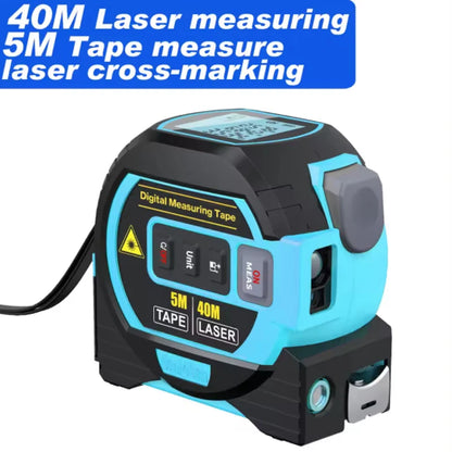 3-In-1 Laser Rangefinder Tape Measure with LCD Display Backlight Rangefinder Building Measurement Device, Christmas Gift