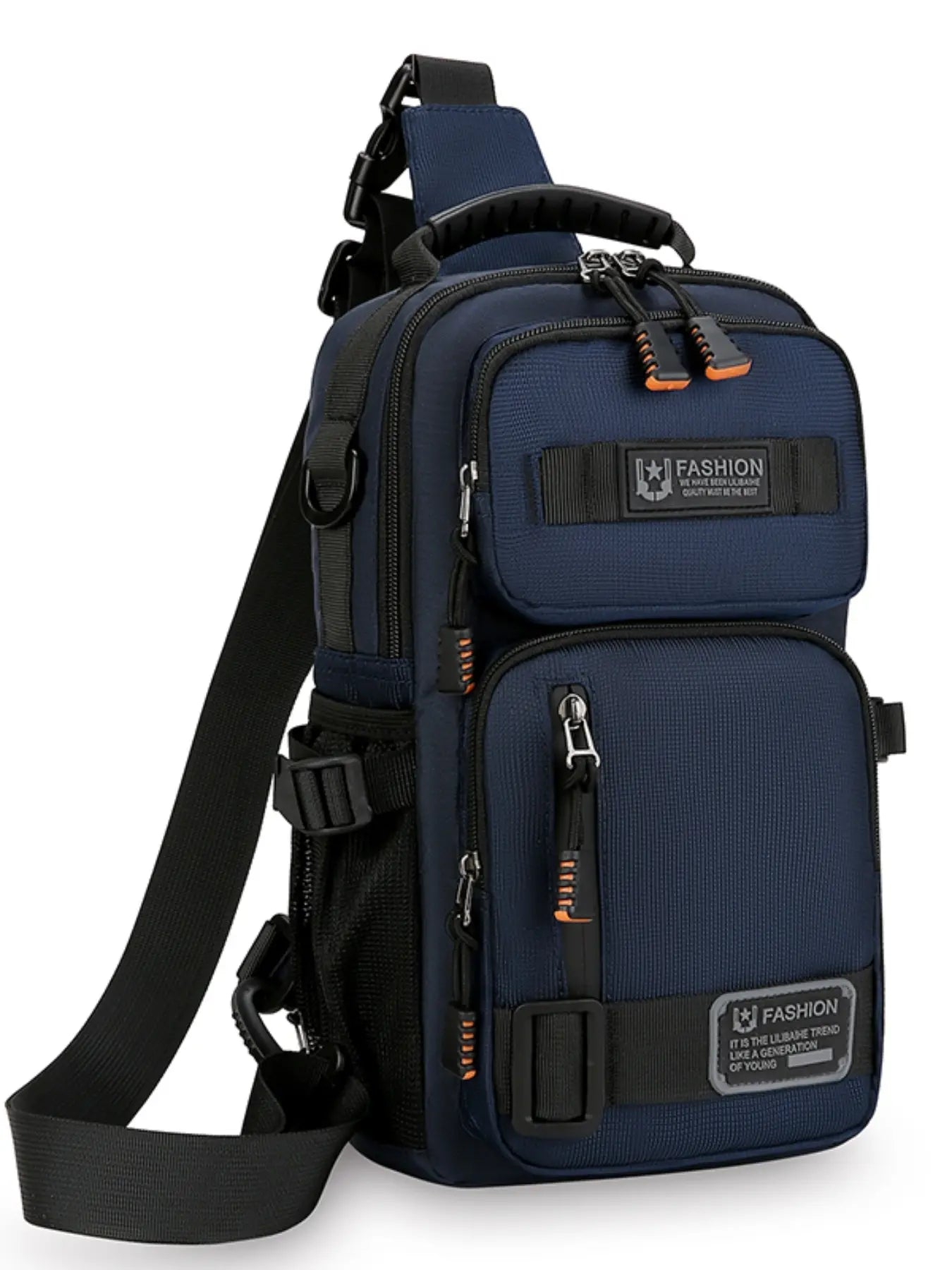 Men'S Large Capacity Multi-Pocket Chest Bag, Fashionable Single Shoulder Crossbody Pack, Lightweight Travel Sports Pouch for Daily Use