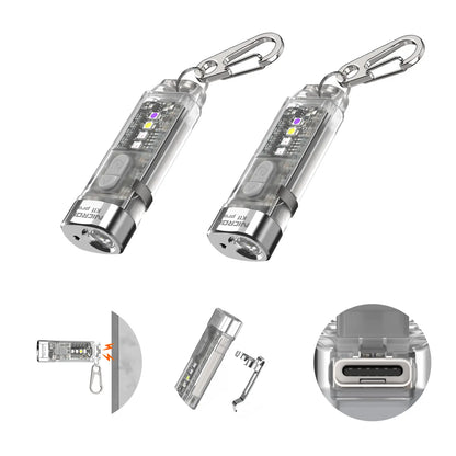 Summervibe Nicron K11 Pro Magnetic Keychain Flashlight, 550 Lumens RGB & UV Laser Light, 12H Runtime, 82M Beam, IPX4 Waterproof Rechargeable EDC Light for Outdoor Camping Emergency Use